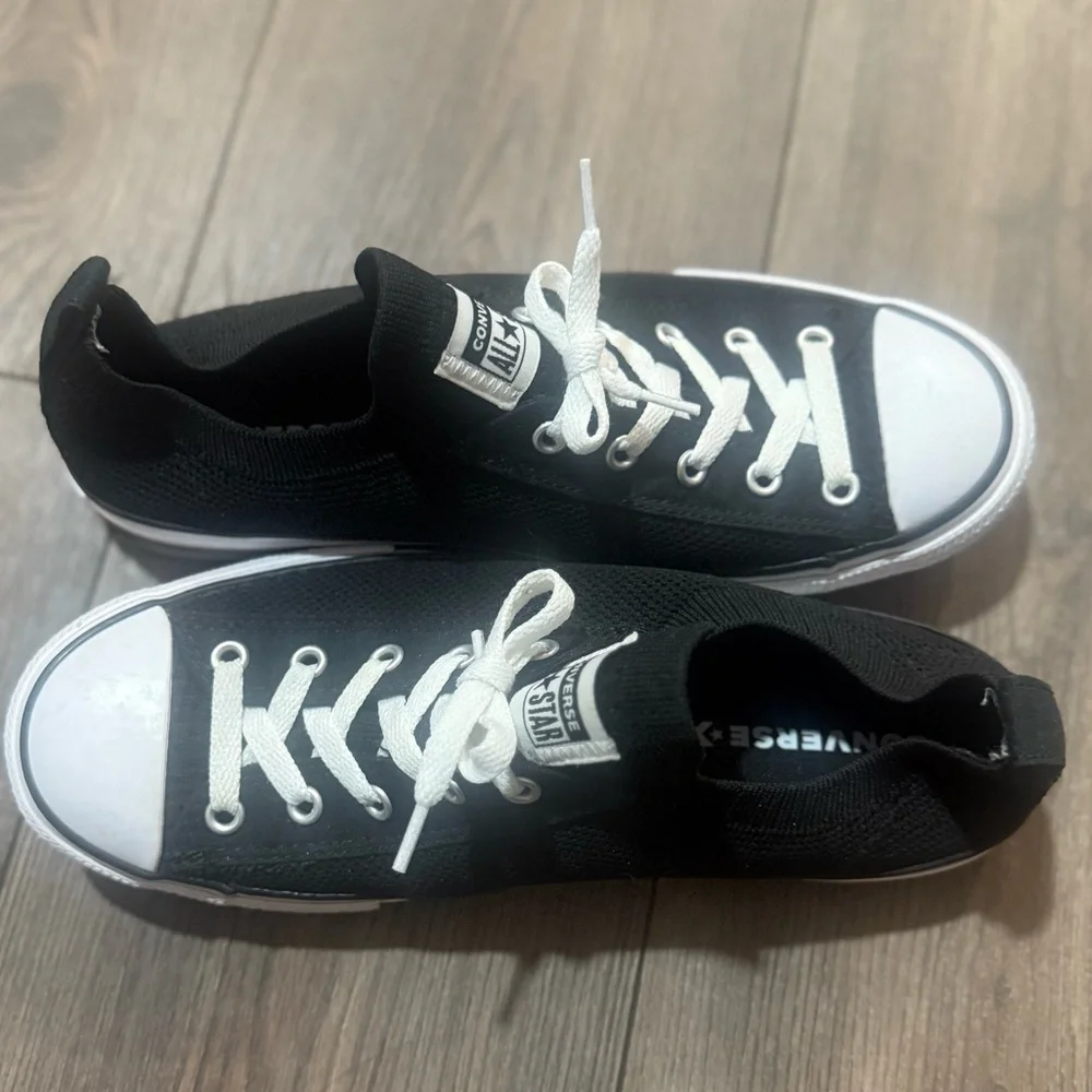 Converse All Star Youth 6 Black Low Top Sneakers Womens 8